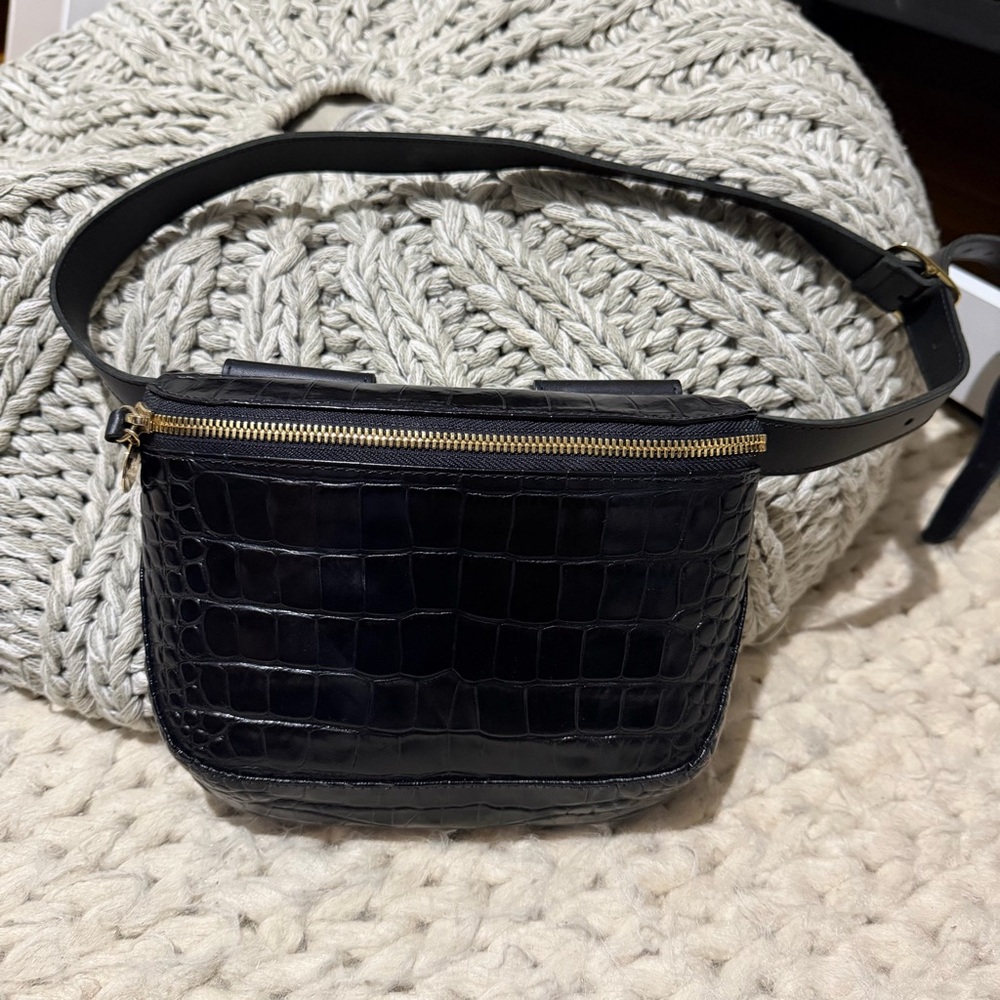 Clare V Black-Embossed Crossbody Bag - Picture 1 of 5